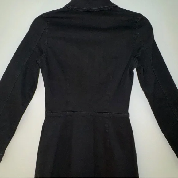Zara Black Denim Button Front‎ Mini Dress XS NWT - Picture 11 of 14
